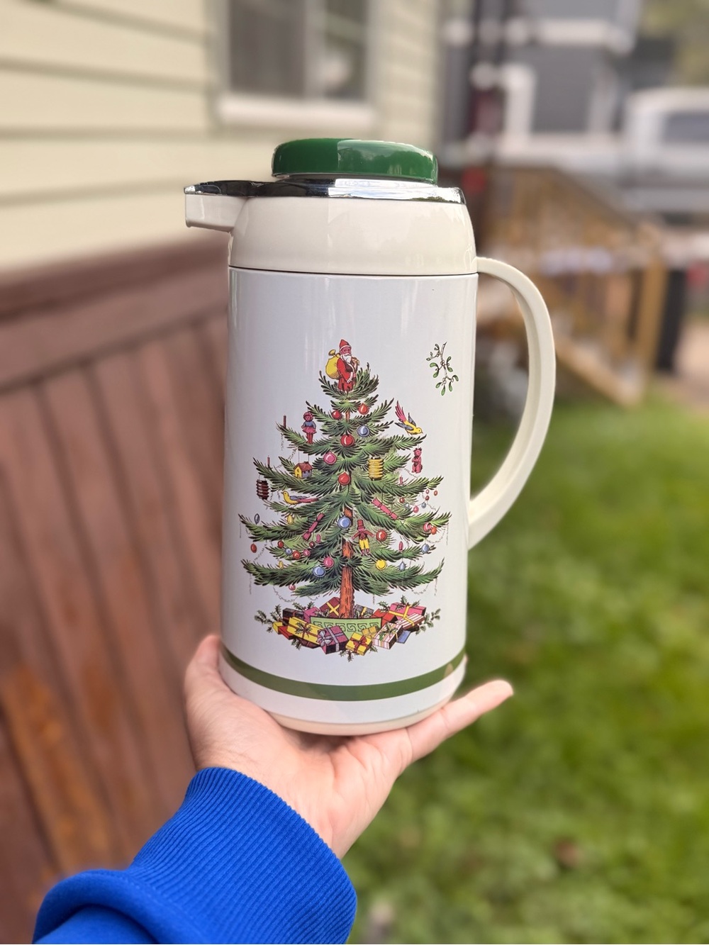 Spode Insulated Pitcher - Green and White
